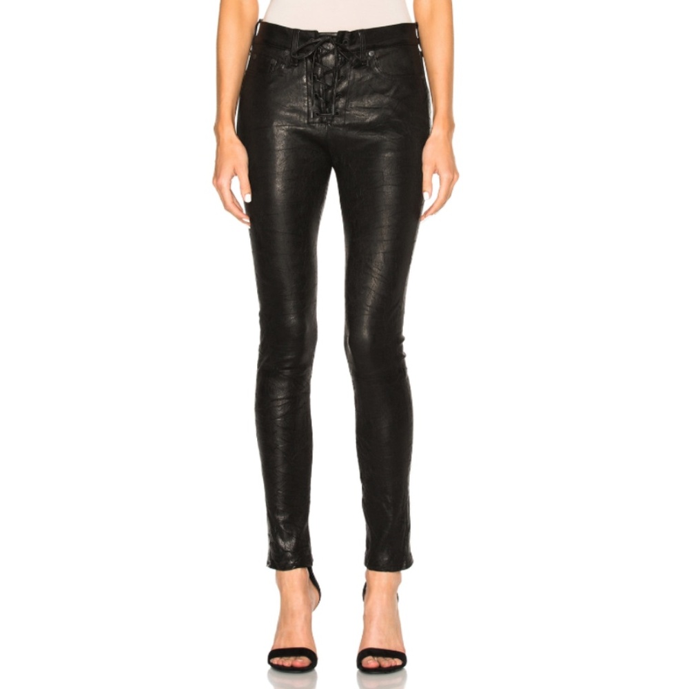 Rag & Bone Lace up Leather Pants